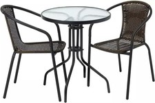 Garden Store Direct Rattan 3 Piece Tasmania Bistro Garden Furniture Set Outdoor