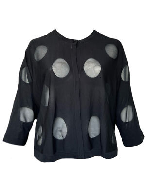 Marina Rinaldi Women's Black Unico Button Front Knitted Cardigan Size XL NWT