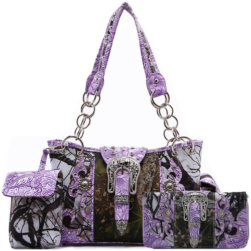 Camouflage Buckle Concealed Carry Purse Handbag Women Shoulder Bag Wallet Pouch - Picture 20 of 45