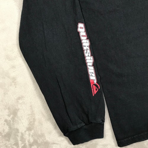 Vintage Quiksilver Shirt Mens Size Large Black Faded Long Sleeve Y2K Surf Style - Picture 5 of 13