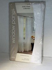 Target Home Collection Basic Sheer White Window Curtain Panel 60" x 84" Vtg New