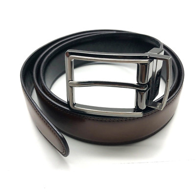 Perry Ellis Reversible Belt Brown Black Mens Sz 38/90 Bonded Leather 1 1/4''