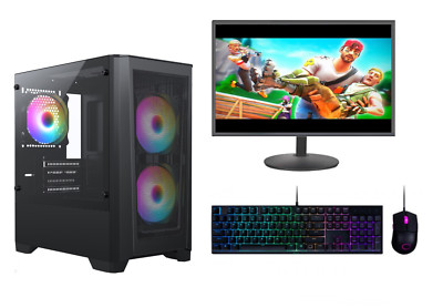 SCHNELLES GAMING DELL BUNDLE TOWER PC FULL SET COMPUTER SYSTEM INTEL i3 8GB 1TB GT710