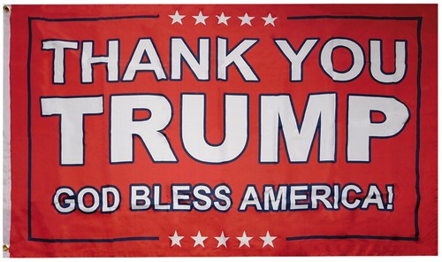 Bandiera Decorativa God Bless America Bandiera 'Thank You Trump God Bless America' 3x5 Piedi - In Tessuto Poliestere 100D, Stampata, Per Mostrare Il Tuo Sostegno Bandiera Trump 3x5 Piedi - Foto 3