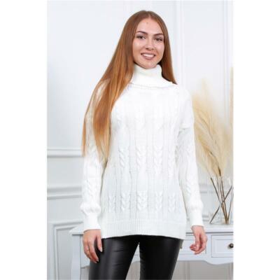 Comma Weisser Pullover Zopfmuster Pullover Zopfmuster Weiss Damen - Main Image
