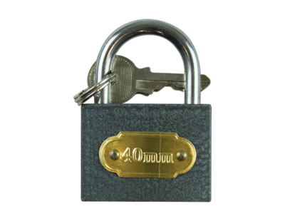 VORHÄNGESCHLOSS 40mm Schwerlast Gusseisen Outdoor Sicherheit Bügel Schloss 2 Schlüssel Set