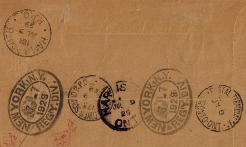 Turks Islands 1929 OHMS Registered Cover w/ TURKS & CAICOS CIRCLE RED & Others - Picture 5 of 5