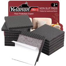 Non Slip Furniture Pads -16pcs 2" Grippers Hardwood Floors Non Skid for Furni...