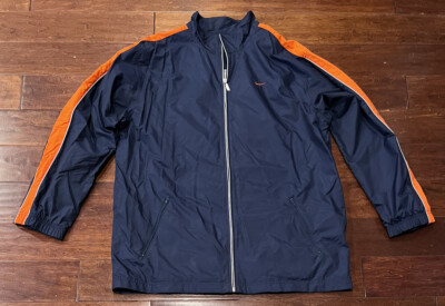 Nike Blue Orange Striped 2 Pocket Mens 2XL Fleece Lined