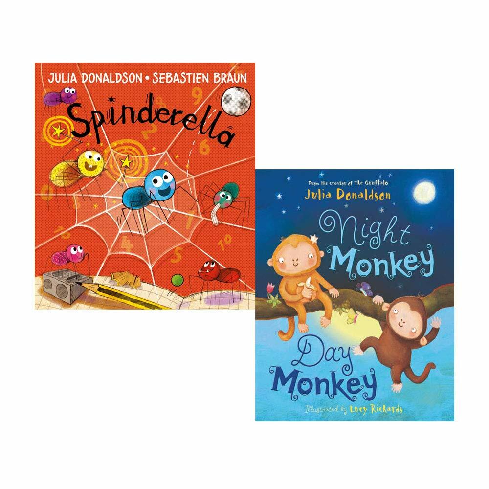 Julia Donaldson 2 Books Collection Set Night Monkey Day Monkey, Spinderella - Image 2