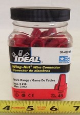 NEW 45 Count Ideal Wing-Nut Wire Connector 30-452JR RED 2 18 - 3 12 Awg