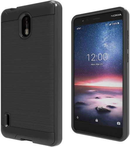 For Cricket Vision 3 Rugged TPU Hard PC Brushed Texture Hybrid 2in1 Case Cover - Picture 5 of 64