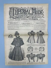 1896 Imperial Mode FASHION CLOTHING PATTERN Antque Advertising Victorian Catalog