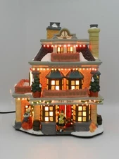 Fiber Optic Christmas Village Toy Shop Porcelain