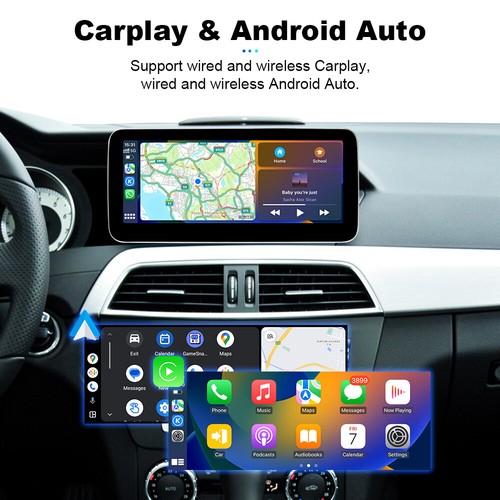 Android Coche GPS 10.25"" Navegación Video Wifi 8G+128G Para Mercedes Benz C W204 2011-14 - Imagen 3 de 12
