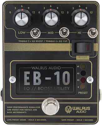 Walrus Audio EB-10 Preamp/EQ/Boost, Black, (900-1049B) | eBay