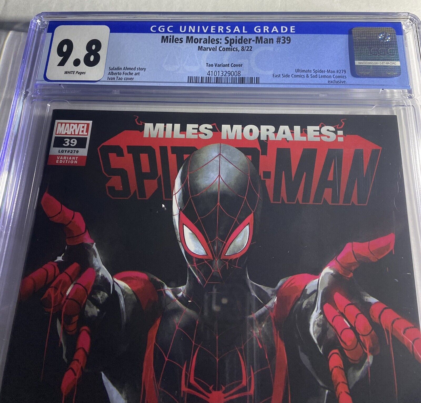 MILES MORALES SPIDER-MAN 39 CGC 9.8 IVAN TAO NEGATIVE SPACE TRADE VARIANT-A  HOT!