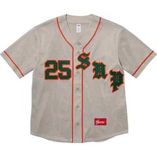 Supreme Old English Baseball Jersey Black Grey Light Blue 3colors SS25