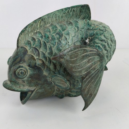 Chinese Bronze Carp Over The Dragon Gate Heavy Ornament Fish Mythical - Picture 9 of 16