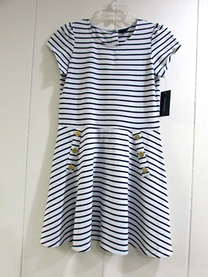 Tommy Hilfiger Girls Dress Size XL (16) Blue/White Stripe Knit NWT | eBay