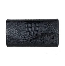 NEW Crocodile Pattern Women's Gold Large Clutch Bag with Removable Strap