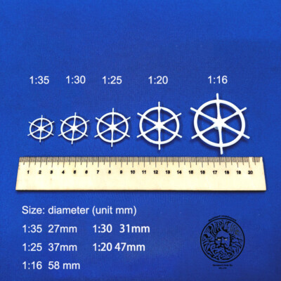 Modern Steering Wheel Nautical Wheel RC Model Ship Fittings Multi Size Available