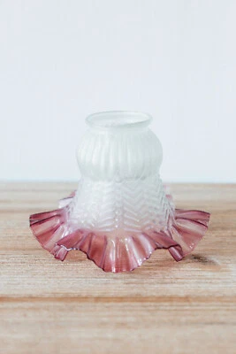 Abat-Jour Tulipe en Verre de Rechange pour Lampe Bord Rose - Photo 1/4