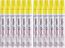 Yellow Paint Pens Paint Markers, 12 Pack Waterproof Oil-Based Paint Pen Set Q...