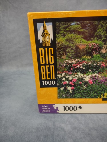 New 2009 BIG BEN Milton Bradley 1000 pc Puzzle Norfolk England Cottage Garden - Picture 3 of 10