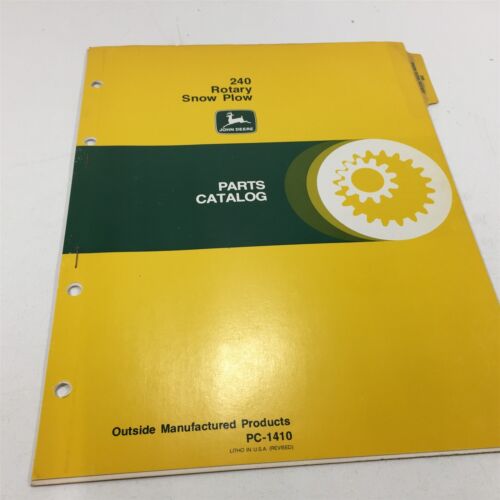 Genuine John Deere 240 Rotary Snow Plow Parts Catalog PC-1410 Dealer 1978 - Picture 1 of 11