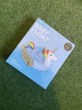 UNICORN BABY FLOAT INFLATABLE RAFT WITH  SEAT Rainbow Water Wings NIB