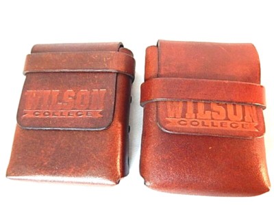 wilson leather cigarette cases Vintage 2 Wilson College Genuine Leather Tooled Embossed Cigarette Cases  Pouches