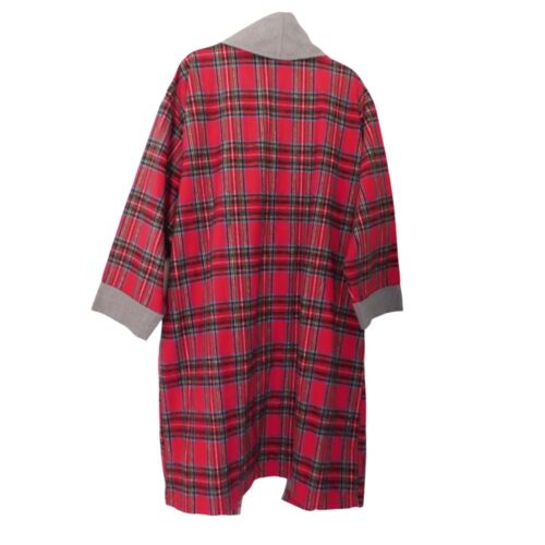 NEW Womens Portuguese Flannel Robe Red Plaid Lined Heavyweight Size 1X NO BELT - Picture 5 of 6