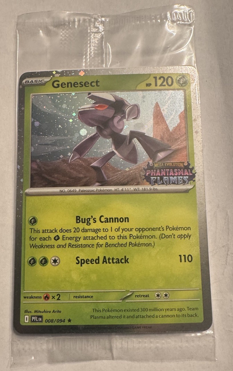 Pokemon TCG Phantasmal Flames Genesect #008/094 Best Buy Stamped Promo Sealed