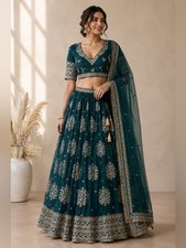 Gorgeous Sequence Zari green Lehenga Choli
