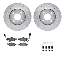 Dynamic Friction Company 7512-56010 Rotors Drilled & Slotted Silver W/ 5000