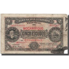 [#803176] Banknote, Mozambique, 5 Escudos, 1941, 1941-09-01, KM:83a, VF(30-35)