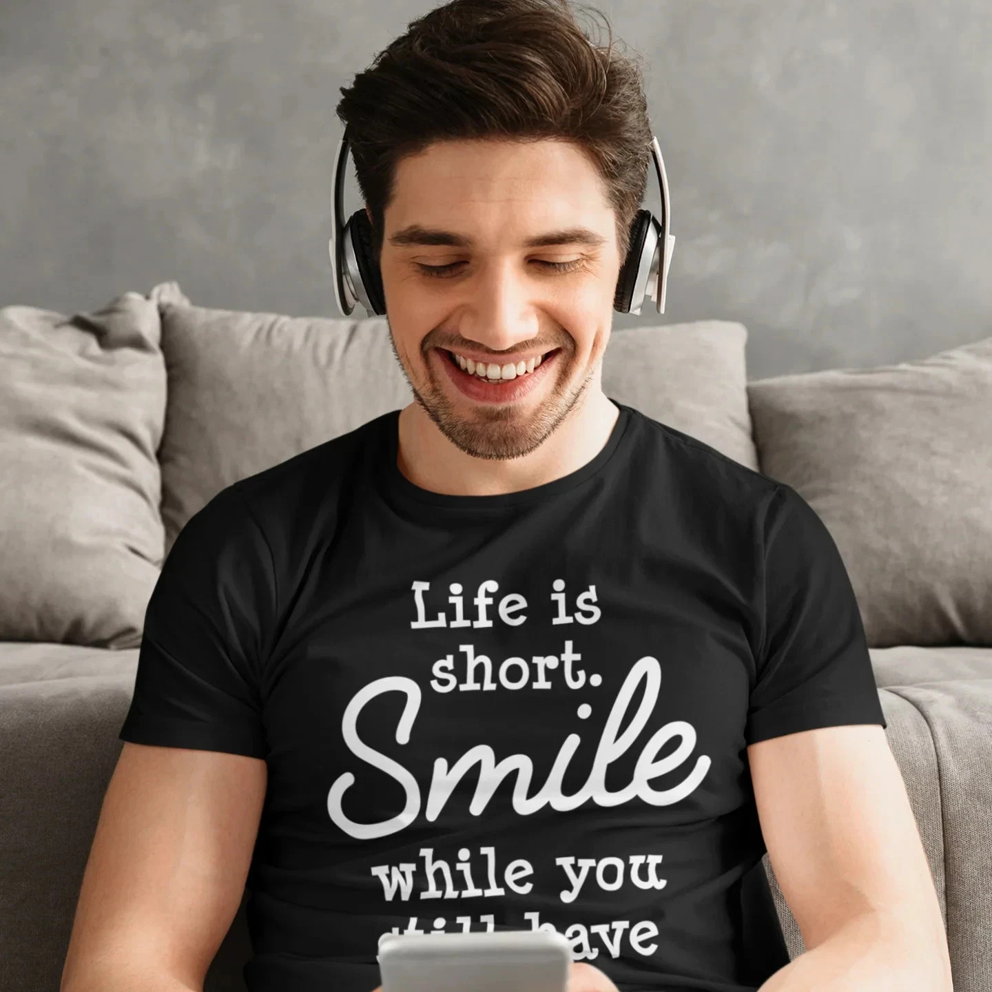 Motivational text Roun neck classic fit T-Shirt for men, women