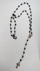 Handmade Rosary with Check black faceted glass beads silver color — photo 5