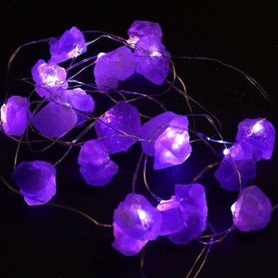 Edelstein Verzauberung LED Lichter Kristall Schnur Dekor - Amethyst