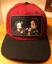 Demon Slayer - Tanjiro  Nezuko Patch Snapback Hat Sublimated, Pre-Curved Bill 