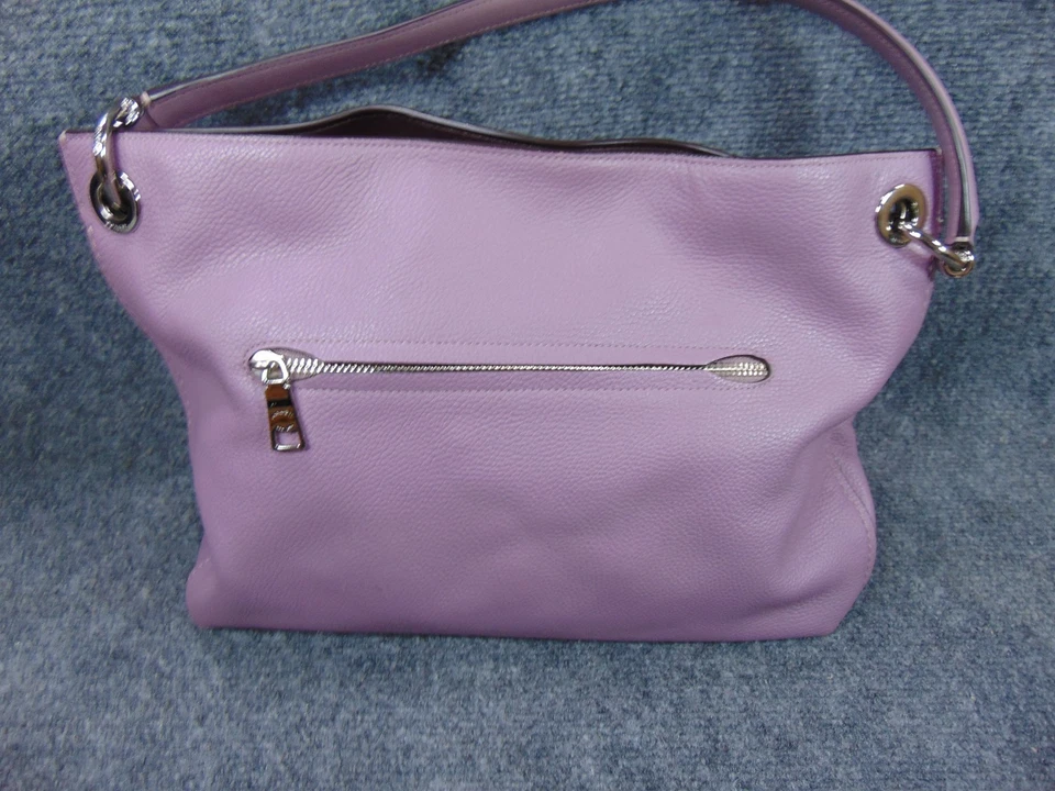 Coach Edie 31 Shoulder Bag Purple Pebble Leather Silver Hardware Purse FLAW - Image 2 of 4