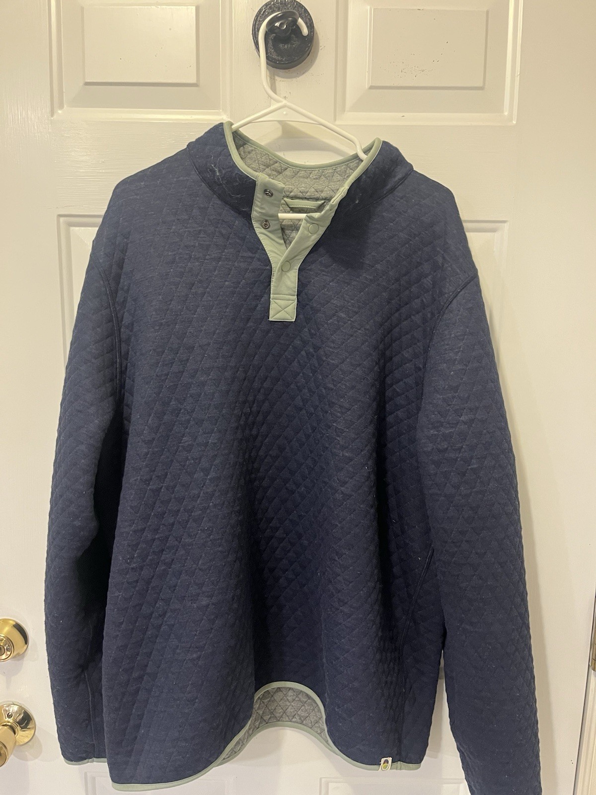 Men’s Reversible Quilted Pullover Jacket Snap Nec… - image 5