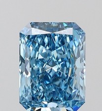 Fancy Vivid Blue Radiant 1.55 Cts VS2 Lab Grown CVD Diamond With Free Shipping