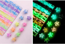 300 Sheets Luminous Origami Star Paper Strips 18 Different Styles Glow in the Da