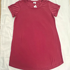 Cotton On Women  s Solid Pink Nightgown Short Sleeve Crew Neck Size M