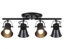 4-Light Track Lighting Kit,Black Semi Flush Mount Ceiling Light with 4 Rotata...