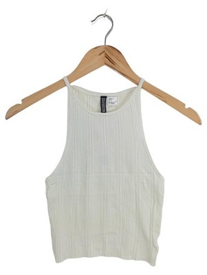 H&M Ribbed Knit Tank Top Weiß Gr. 36