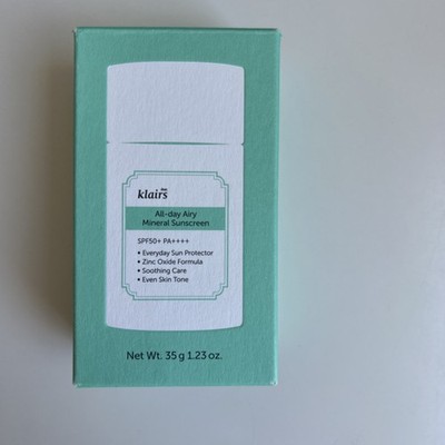 KLAIRS All-day Airy Mineral Sunscreen 1.23oz / 35g SPF50+ PA++++ K-Beauty