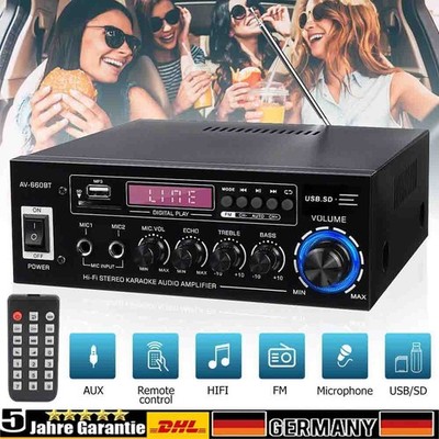 2000W Bluetooth Verstärker Vollverstärker HiFi Stereo Amplifier Digital FM-NEU